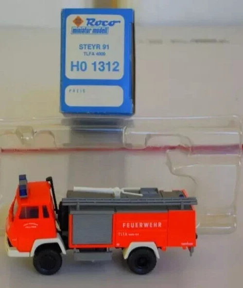 Roco 1312 H0 Steyr 91 Pompieri Hall I. Tirol Tlfa 4000 Fire Camion 1:87 # - Immagine 1 di 1