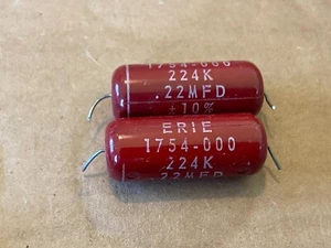 Paar Vintage 60er Jahre Erie .22 UF 400V rot geformte Ton Kondensatoren TEST TOP (Menge) - Bild 1 von 7