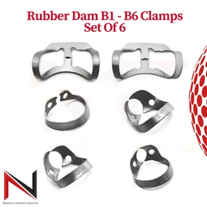 Universal Rubber Dam Brinker Clamps Set – B1 to B6 Anterior Upper & Lower Clamps - Picture 1 of 7