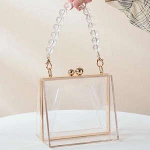 Women Transparent Acrylic Purse Clear Handbag Fashion Dinner Party Bag Clutch - Picture 1 of 8