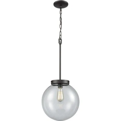 Thomas Lighting Beckett 1-Light 100W Pendant, Oil Rubbed Bronze/Clear - CN129041 - Image 1 of 4