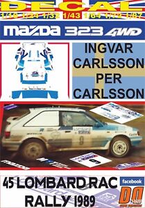 DECAL MAZDA 323 4WD I.CARLSSON RAC R. 1989 8th (06)