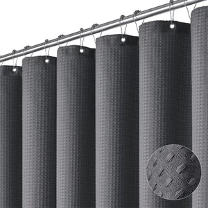 Extra Long Shower Curtain - 96 Inch Long Waffle Weave Weighted Thick Cloth Ba... - Picture 1 of 2