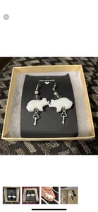 Ohrhänger handgeschnitzt Indianer Eisbär Fetisch  - Bild 1 von 4