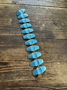Albert Scharning Sterling Silver Enamel Bracelet Norway Norwegian blue vtg 1108 - Picture 1 of 9