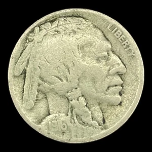 1916-S Buffalo Nickel 5c United States of America Indian Head Five Cents Coin - Picture 1 of 3