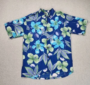 Hibiscus Collection Hawaii Floral Aloha Hawaiihemd Herren Größe S Blau Viskose - Bild 1 von 11