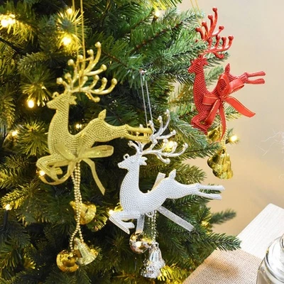 2021 Heiß Elch Weihnachtsdeko PVC Rentier Silber Weihnachtsschmuck Gold - Bild 1 von 4