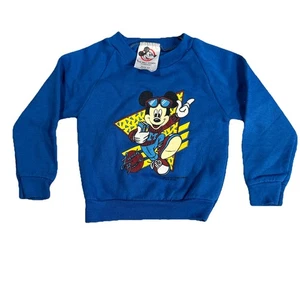 Vintage 80s Mickey Mouse Disney Sweatshirt YOUTH SZ 3T Lunch Break Library Kids - Picture 1 of 12