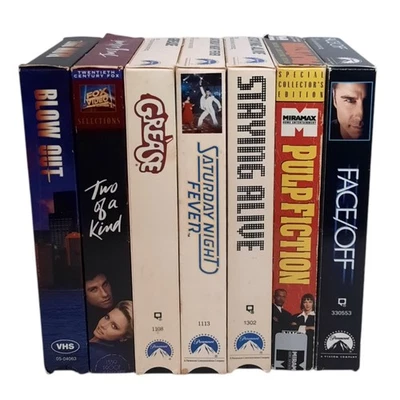 7x John Travolta VHS Movies Bundle Lot Collection Pulp Fiction Blow Out Face Off - Image 1 of 4