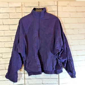 Vintage active purple shell suit jacket coat windbreaker large bomber 90s - Picture 1 of 9