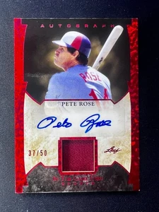 2022 Leaf ITG Pete Rose Autograph /50 GU Jersey Red Foil GUA-PR1 #14 C196 - Bild 1 von 2