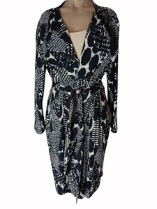 Chicos Travelers Women Navy White Pleated Duster Jacket Size 3 XL Crinkle Kimono - Picture 1 of 15