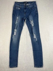 Fashion Nova Damengröße 3/4 Too Much Booty Jeans Medium Wash Used-Look - Bild 1 von 6