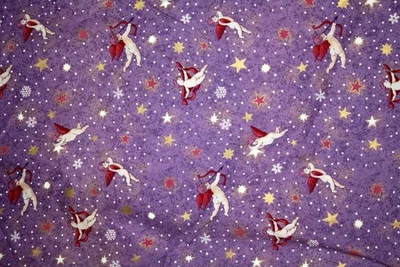 HEAVENLY HARMONIES ON PURPLE FROM CONCORD FABRICS - 100% COTTON FABRIC - Image 1 of 4