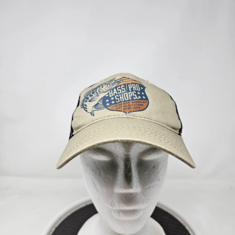 Gorra Bass Pro Shops espalda a presión bronceada azul marino malla camionero pesca pescado ido para hombre Foto 1 de 4