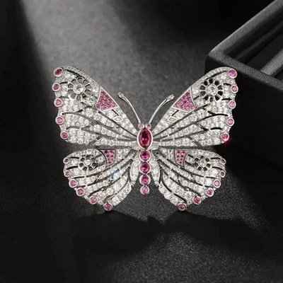 Broche prendedor para mujer de turmalina de corte ovalado de 3,00 quilates acabado en oro blanco de 14 quilates Foto 1 de 4