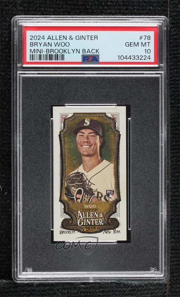 2024 Allen & Ginter Mini Brooklyn Back /25 Bryan Woo #78 PSA 10 GEM MT Rookie RC - Image 1 of 2