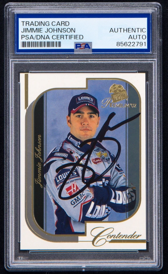 Jimmie Johnson Signed 2002 Press Pass Premium Card #13 (PSA) NASCAR Racing Auto - Image 1 of 2