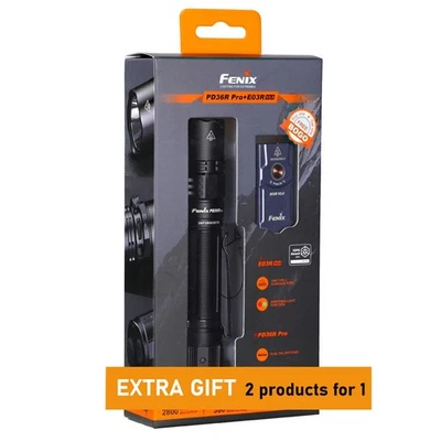 Fenix PD36R Pro + E03R V2.0 Blue Keychain Torch Set - Image 1 of 4