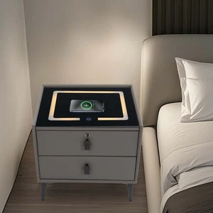 Bluetooth Speaker Smart Bedside Table with Light USB & Wireless Charging - Picture 1 of 15