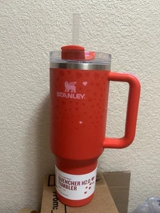Stanley Valentines Day Heart 40 oz Target Exclusive Red Tumbler In-Hand NEW - Picture 1 of 1