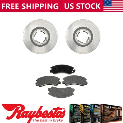 Front Brake Rotors + Brake Pads For 1985 1986 1987 1988 1989 Subaru DL - Image 1 of 4