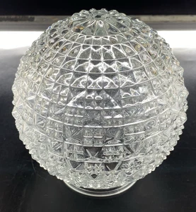 Abat-jour en verre pointe diamant boule 3" montage plafonnier - Photo 1/7
