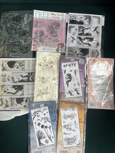 Lote de 9 juegos de estampillas de goma de hadas Katy Sue Joanna Sheen sin montar - Imagen 1 de 6