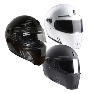 Bandit helmets motorcycle helmet Alien II 2 integral ECE black white real carbon - Picture 1 of 11