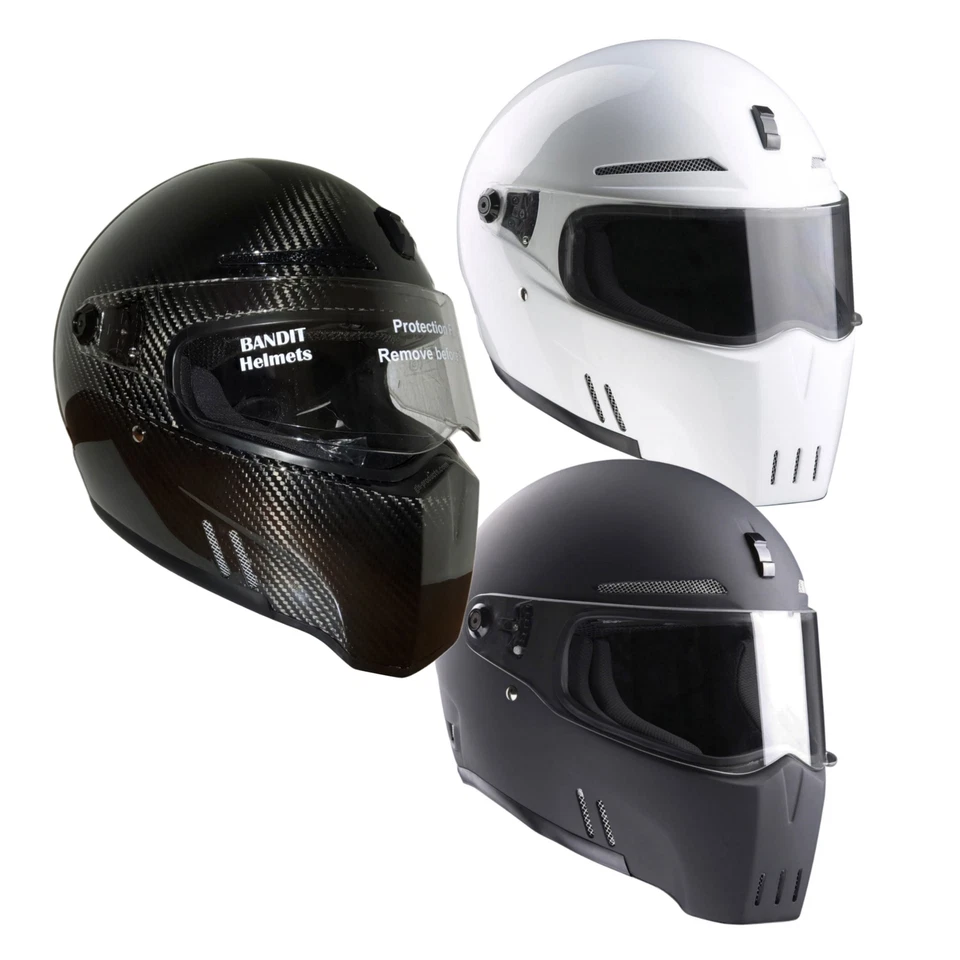 Bandit Helmets Motorradhelm Alien II 2 Integral ECE schwarz weiss echt carbon - Bild 1 von 1