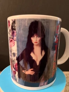 Elvira 11 oz mug NEW Skulls/roses - Picture 1 of 1