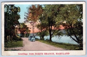 1929 Saludos desde North Branch Maryland*MD*CANCELAR SIEBER??*POSTAL VINTAGE - Imagen 1 de 2