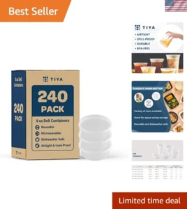 TIYA Takeout Food Containers - 8oz Bulk 240 Pack with Lids - Food Storage to-... - Picture 1 of 8