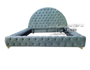 Letto Matrimoniale contenitore Moderno velluto o ecopelle qualsiasi colore Moon - Imagen 1 de 10