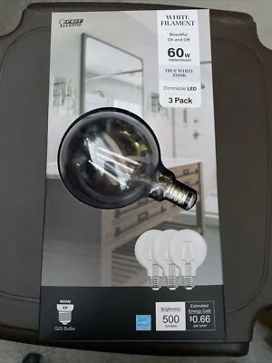 Feit Electric 60-Watt Equivalent G25 Dimmable White Filament CEC Clear Glass LED - Image 1 of 4