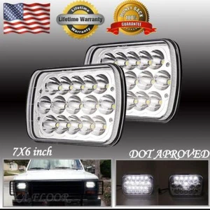Par de faros LED 7x6"" 5x7 lámpara de haz alto/bajo para GMC Savana 1500 2500 3500 - Imagen 1 de 12