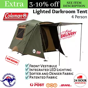 4 Person Instant Up Lighted Dark Room Tent 4 Man Camping Hiking Outdoor Pop Up - Picture 1 of 12
