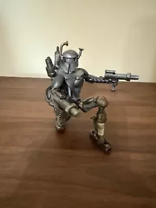 STAR WARS BOBA FETT INSPIRED SCRAP METAL SCULPTURE-TORSO SWIVELS 6" X 6" - Picture 1 of 4