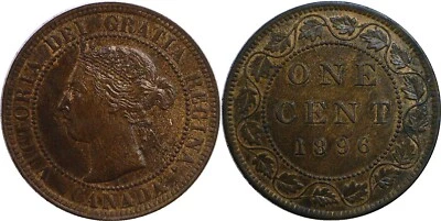 1896 1C Canada Large Cent Victoria Uncirculated - Image 1 of 3