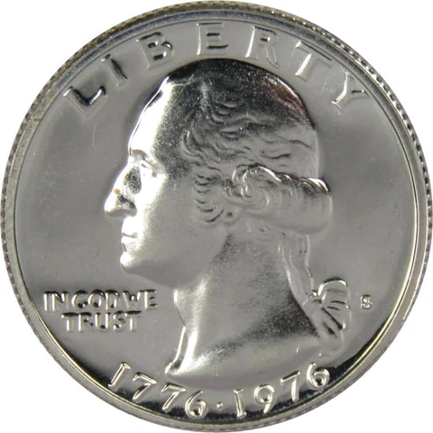 1976 S Washington Bicentennial Quarter Choice Proof 40% Silver 25c US Coin Cover