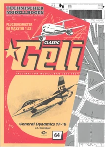 Kartonmodell General Dynamics YF16 1:33 Geli - Bild 1 von 5