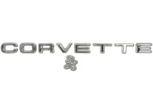 Juego de letras de parachoques trasero emblema Corvette 1974-1975 logotipo insignia y herrajes C3 NUEVO - Imagen 1 de 1