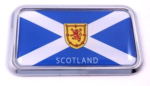 Scotland Scottish flag rectanguglar Chrome Emblem 3D Car Decal Sticker 3"x1.75" - Imagen 1 de 2