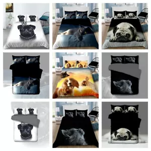 Cat and Dog Quilt/Doona/Duvet Cover Pillowcase Bedding Set - Picture 1 of 11