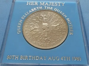 GREAT BRITAIN ELIZABETH II CROWN 25 PENCE 1980 QUEEN MOTHER £1.75 - Picture 1 of 6