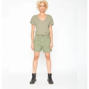 Free People X Sandrine Rose Short Shorts Army Green Size 27 NWT - Picture 1 of 10