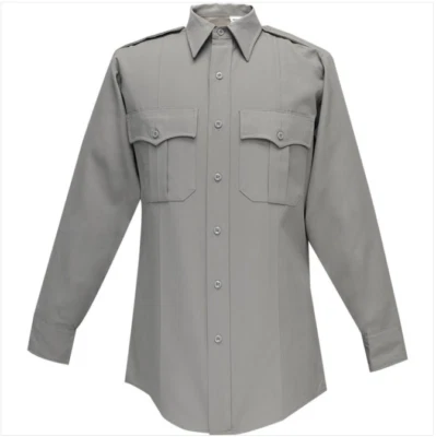 FLYING CROSS 33W78 MENS COMMAND POLYESTER LONG SLEEVE SHIRT 2XL GRAY 18 34 - Image 1 of 4