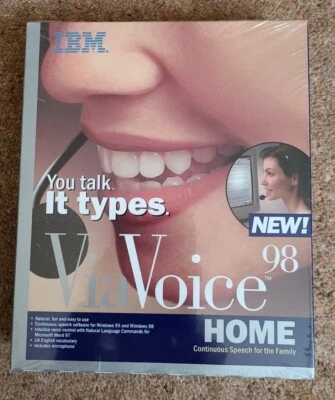 SEALED Vintage PC Software IBM ViaVoice Home Windows 98 UK - Image 1 of 4