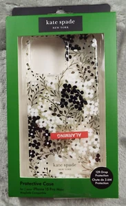 Funda KATE SPADE Negra Blanca Floral iPhone para Teléfono Celular 15 Pro Max NUEVA - Imagen 1 de 4
